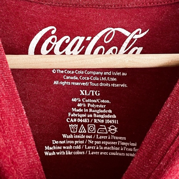 Vintage Coca-Cola Classic Heather Red Graphic Tee XL - Picture 3 of 8